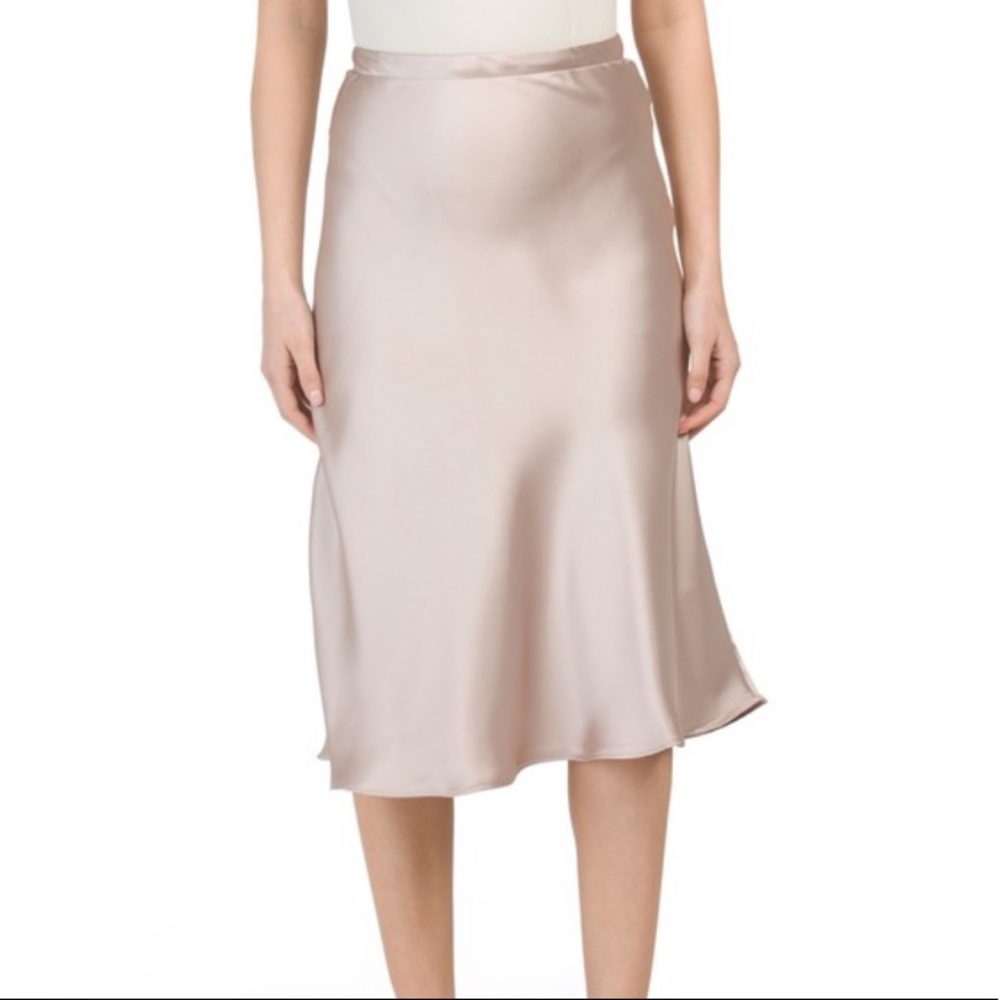 NWT Rachel Zoe Slip Skirt Cream Tan Nude Large